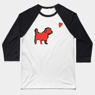 Valentines Day Cute Dog Found Red Heart Baseball T-Shirt